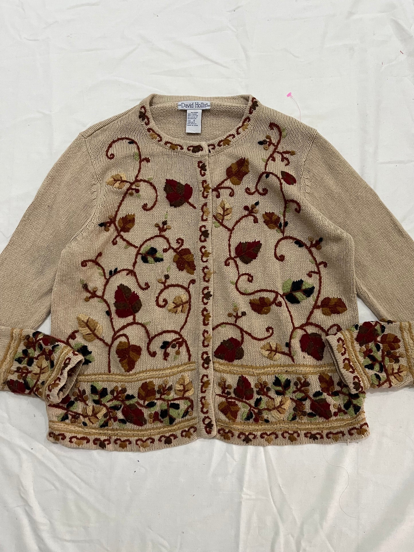 David Hollis Embroidered Sweater L/XL