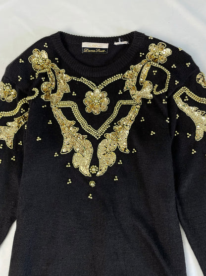 Embroidered Sweater L
