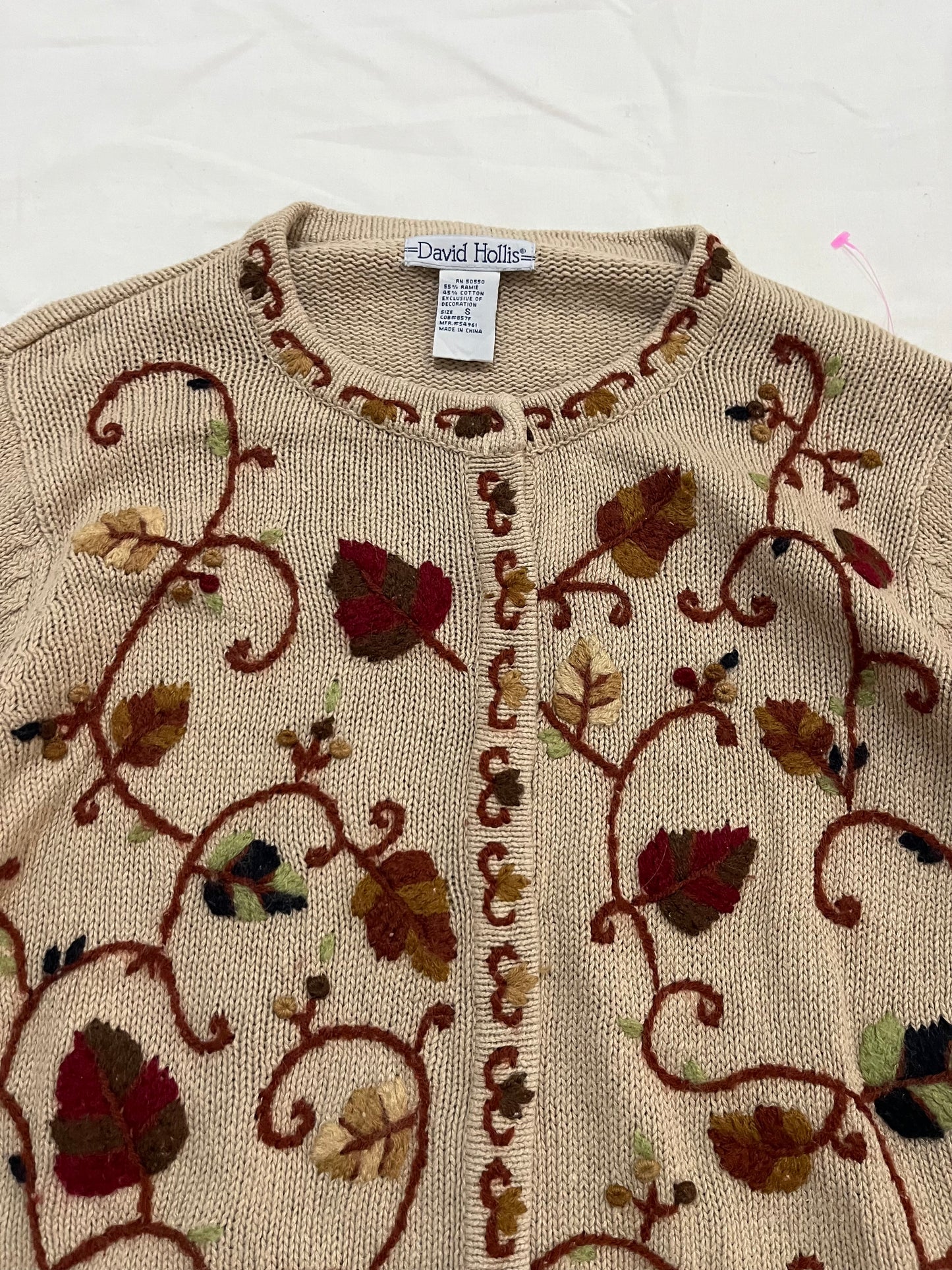 David Hollis Embroidered Sweater L/XL
