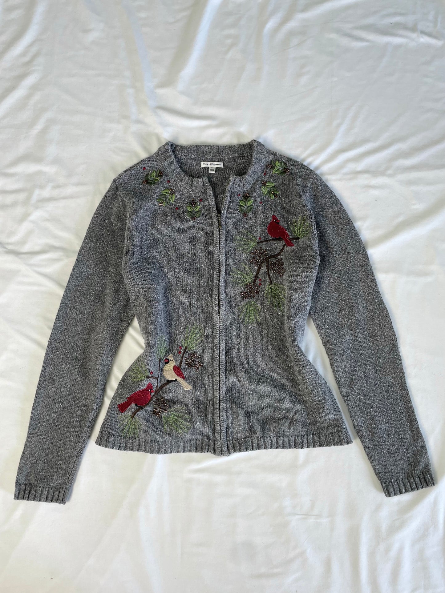 Croft&barrow Embroidered Sweater L