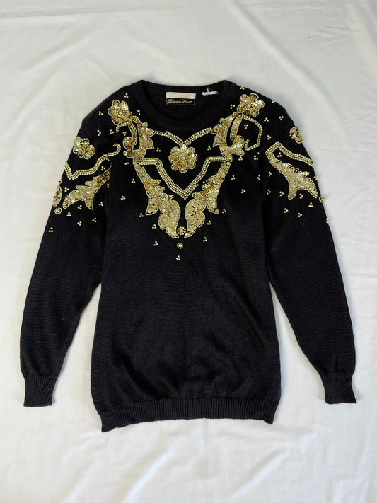 Embroidered Sweater L